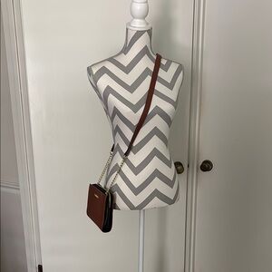 Chic Brown Crossbody Bag with Gold Chain